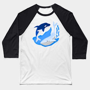 The Rhythm of Two Whales Baseball T-Shirt